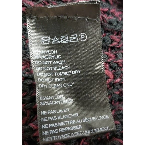 Urban Outfitters Sz M Sweater Dress Turtleneck Maroon Black Sleeveless Tunic C51 - Picture 5 of 6